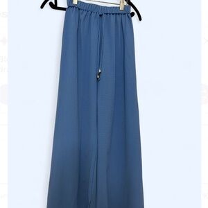 Elegant Blue Wide Leg Pants